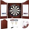 Engelhart - 065017 - Armadietto Freccette in Legno con Bersaglio Sisal + 2 Set di Freccette 18 g + Tabelle Punteggi (Rovere Scuro)