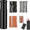 Sheryl&Rain 30 Pezzi Strisce Adesive Kit Riparazione Bici,Kit Riparazione Tubeless con 1 Alesatore,Pneumatici Accessori Professionali per Riparazione Foratura Pneumatici Tubeles（5x2mm+20x3.5mm+5x6mm）