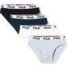 Fila Slip Fi/1/Scx4/Fu5015 Boxer Corti, Nero/Blu/Grigio/Bianco, L Uomo