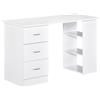 Scrivania Porta PC con 3 Cassetti e 3 Ripiani, Scrivania per Camera e Ufficio in Legno 120x49x72cm Bianco