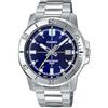 Casio MTP-VD01D-2EV Men's Enticer Stainless Steel Blue Dial Casual Analog Sporty Watch