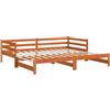 vidaXL Divano con Letto Estraibile Marrone Cera 90x190cm Massello Pino, divano letto estraibile, letto per ospiti, divano letto matrimoniale
