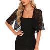MINTLIMIT Bolero coprispalle da donna in pizzo corto cardigan aperto frontale copertura elegante a maniche corte bolero giacche, Wh-bianco, XXL