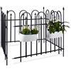 Relaxdays Recinzione da Giardino Metallo Gotico Set Completo 4,8 m recinto Ferro 4 Pannelli 90 x 120 cm Antracite Nero