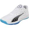 PUMA Accelerate Turbo, Indoor Court Shoe Unisex-Adulto, White-Bluemazing, 42 EU