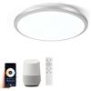 Horevo Lampada a Soffitto Intelligente LED WiFi 24W: Lampada Dimmerabile con Telecomando, App, Controllo Vocale - Temperatura del Colore Regolabile, Luminosità - Design Moderno