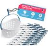 culiclean Cestino per Mollette da Bucato con 40 Mollette - Porta Mollette da Esterno - Mollette Bucato Antisegno e Resistenti - blu-bianco, cestino bianco