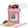 HOTUT Tazza Yogurt to Go, Porta Yogurt 560ml+230ml, Contenitore per Yogurt e Cereali con Cucchiaio, Porta Yogurt con Contenitore, Plastica Tazze Cereali, Porta Yogurt per Insalate Latte