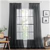 MIULEE Tende per Interni Trasparente Tenda Voile con Passanti， Trasparenti Camera da Letto Adatte Con Fettuccia，Anelli Soggiorno Moderne Eleganti 2 Pezzi Nero 140 x 260 CM