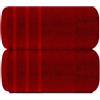TEXTILESY Confezione da 2 teli da bagno super jumbo di alta qualità, 100% cotone pettinato egiziano, 100 x 200 cm, 600 g/m², asciugamani da bagno grandi super morbidi (cotone, rosso)