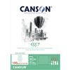 Canson 1557 - Blocco da 30 fogli di carta da disegno, grana leggera, 180 g, colore: Bianco puro 29,7x42 cm - A3 collato 1 lato