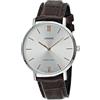 Casio MTP-VT01L-7B2 Men's Minimalistic Silver Dial Brown Leather Band Analog Watch