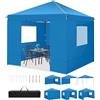 TOOLUCK Barnum - Gazebo pieghevole, 3 x 3 m, 3 x 3 cm, impermeabile, professionale, tenda di ricezione con 4 pareti laterali, gazebo per raggi UV, 50 +