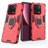 COMAKU Cover Armor per Xiaomi Redmi Note 13 Pro 4G, Custodia TPU+PC Antiurto con Anello Supporto - Rosso