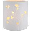 Gilde Lampada da tavolo Ginkgo - Decorazione in porcellana con motivo forato, altezza 20 cm
