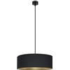 Sotto Luce Akai Glamour - Lampada a sospensione a 1 luce, tessuto antracite/oro, 1,5 m, cavo in tessuto nero, rosetta da soffitto nera, 1 x E27, ø 45 cm