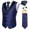 Generic Paisly Set di 5 PZ Smoking Gilet Cravatta Tasca Quadrato Gemelli Anello Per Matrimonio Uomo Blazer Gilet, MD221-7108-JZ02, M