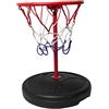 FOLOSAFENAR Canestro da Pallacanestro per Piscina, Canestro da Pallacanestro per Piscina Portatile Galleggiante in Metallo di Plastica Altezza 35 Cm, ​​Giocattoli per Giochi di Pallacanestro Acqua(rosso nero)