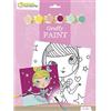 Avenue Mandarine PP019O -Set Graffy Paint con tela da pittura predisegnata, pennello e 6 colori, Principessa