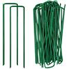 Ledeak 100 Pezzi Picchetti Telo Pacciamatura, Picchetti di Giardino Verde Picchetti Giardino Zincato Antiruggine a Forma di U Ancore a Terra Anti Erbacce, Ancoraggi a Terra per Giardino Campeggio