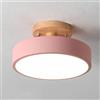 XINYASEE Moderna Plafoniere 3 colori dimmerabili,Plafoniera Plafoniere in legno,Plafoniera LED Rotonda Metallo,3000K-6000K Lampadario da Soffitto (rosa)