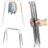 Sutowe Appendiabiti da viaggio in acciaio inox pieghevole appendiabiti retrattile appendiabiti pieghevole senza installazione portabiancheria con borsa portaoggetti portatile per camera da letto campeggio