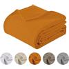 Il Gruppone Passione Casa Copriletto Nido D'ape 100% Cotone Tinta Unita Singolo Piazza Mezza Matrimoniale Prodotto Italiano Waffle Coperta Estiva Leggera Letto Divano Elegante - Terra - PiazzaMezza220x280Cm