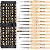 golden maple Set di 15 pennelli da pittura in miniatura, con micro dettagli fini, per acrilici, oli, acquerelli e pittura con i numeri, Citadel, miniature Warhammer 40K (colore legno)