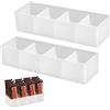 duozoanz Divisori per Cassetti Cucina Set Di 2 Contenitori Dispensa Trasparenti Contenitori Cucina Organizer con Divisori Rimovibili per Bustine Snack The
