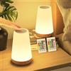 Bonsery Set di 2 lampade da comodino LED Touch dimmerabile USB ricaricabile con telecomando, luce notturna per bambini con 13 colori, 3 modalità, lampada da tavolo senza fili con timer per camera da