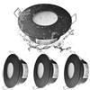 Sweier Faretto da incasso nero GU10 impermeabile, IP65, senza lampadina, rotondo, da incasso, apertura 68 mm, confezione da 4