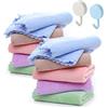 TIMJJG 10 asciugamani per bambini e 2 ganci, asciugamani colorati in pile di corallo, morbidi asciugamani per il viso del bambino, per lavare il viso del bambino e fare il bagno (25 x 25 cm)