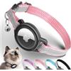 JIARUI Airtag - Collare per gatti, riflettente, GPS, con supporto Apple Airtag, collare di sicurezza, regolabile, per gatti, gattini, cani di piccola taglia (rosa)
