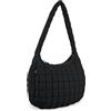 GSenhui Borsa a tracolla trapuntata Puffy Crossbody Bag borsa trapuntata borsa a tracolla da donna leggera trapuntata borsa a tracolla per donna, C1-nero.