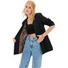 Trendyol Giacca da Donna Regolare Doppiopetto in Tessuto Nero Blazer, 74