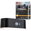 Paulmann Adya 94571 - Lampada da parete a LED solare per esterni, con sensore di movimento, IP44, 1 x 2,5 W, luce bianca calda, senza fili, in plastica, ricaricabile 3000 K