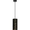 Emibig KARLI - Lampadario a sospensione sottile nero con paralume in tessuto nero, 1x E14