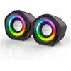 HEANTTV Altoparlante per computer Mini altoparlante con 6 W USB alimentato 3,5 mm AUX-in altoparlante portatile per PC, computer portatile, notebook, desktop (nero) (Multicolore)