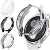 Kamita [3Pezzi] Kamita Custodia per Samsung Galaxy Watch 7 44mm, Morbido TPU Bumper Case con Protezione Dello Schermo, Custodie Protettiva a Copertura Totale Cover per Galaxy Watch7 (Chiaro+Nero+Argento)