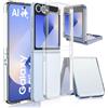 QULLOO Cover per Samsung Galaxy Z Flip 6 5G, Silicone Slim Clear Custodia Trasparente Morbida TPU+PC Bumper Case Ultra Sottile Cover per Galaxy Z Flip6
