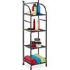Relaxdays Scaffale in Metallo, HxLxP: 115 x 33 x 28 cm, Mobiletto Cucina e Bagno, 4 Ripiani, Mensole Multiuso, Nero