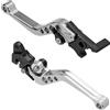 MOCNT 1 Paio Leve Frizione Freno Moto 22mm Motociclo Leva Maniglia Pompa Freno regolabile CNC Alluminio Maniglia Leva del Freno Tamburo Leva del Freno Disco Scooter Argento