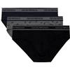 Emporio Armani Slip Uomo Confezione 3 Pezzi Mutande Elastico a Vista Cotone Elasticizzato Underwear Articolo 111734 2F717 Brief, 18721 Black - Pr.pewte - Marine/Nero - Peltro -, M