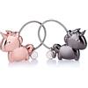 cholinchin Portachiavi Coppia amore,2 magnete personalizzato piccolo portachiavi staccabile,cordino deco con fune in acciaio inossidabile,regalo di compleanno per coppia amante donne fidanzato (nera+oro rosa)