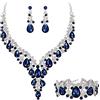 Clearine Set di gioielli da donna per matrimonio con cristalli austriaci a goccia, fiore, collana, orecchini e braccialetto per la maturità, cristallo