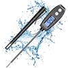 Glangeh Termometro da Cucina Digitale a Lettura Instantanea, IP66 Impermeabile Termometri per Alimenti con Sonda Lunga 13.2cm e Display LCD Controluce, Termometro per Carne, Barbeque, Frittura Olio