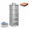 Oceano Organizer da appendere Portaoggetti Armadio Mensole Armadietto spogliatoio Portatutto Pieghevole Salvaspazio Scaffale Cappello Calze Scarpe Intimo Asciugamani Accessori (Grigio, Guardaroba, 5)
