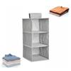 Oceano Organizer da appendere Portaoggetti Armadio Mensole Armadietto spogliatoio Portatutto Pieghevole Salvaspazio Scaffale Cappello Calze Scarpe Intimo Asciugamani Accessori (Grigio, Guardaroba, 3)