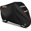Favoto Telo coprimoto impermeabile da esterno in tessuto Oxford 210T, anti UV, antigraffio, resistente al calore, con striscia riflettente, per scooter, ciclomotore, motocross, 220 x 105 x 125 cm