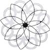 DRW Applique da Parete in Metallo e Legno MDF in Bianco e Nero 60x3x60cm, Multicolore, estandar